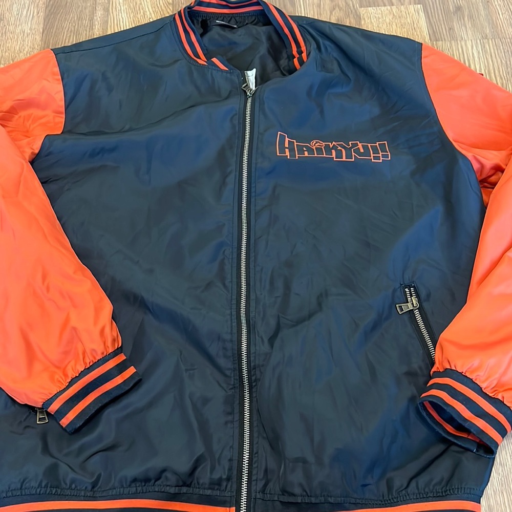 Haiyku Japanese manga Karasuno bomber jacket sz Large
